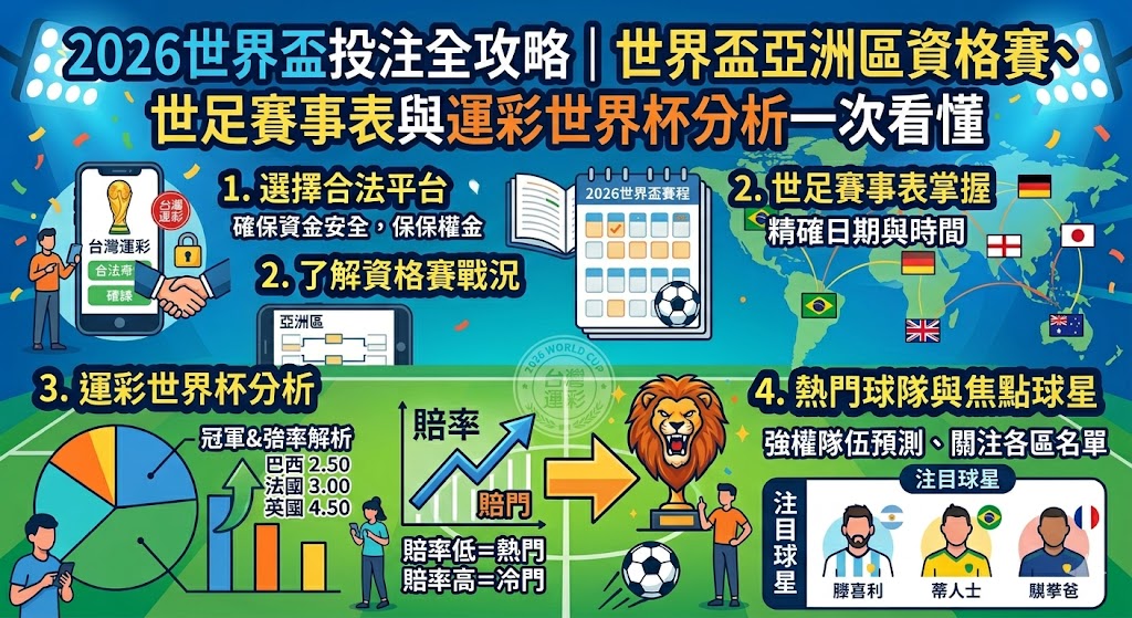 2026世界盃投注全攻略｜世界盃亞洲區資格賽、世足賽事表與運彩世界杯分析一次看懂